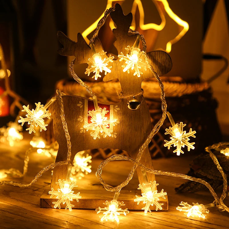 Snowflake Fairy Lights – USB or Battery Christmas String Lights (1.5 m, 3 m or 6 m)