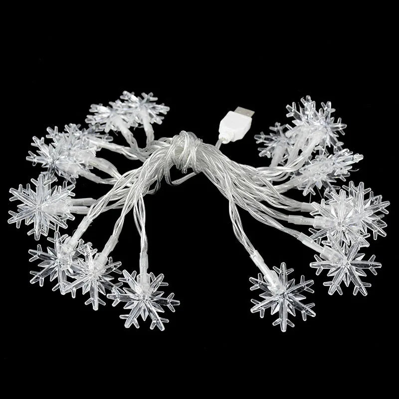 Snowflake Fairy Lights – USB or Battery Christmas String Lights (1.5 m, 3 m or 6 m)