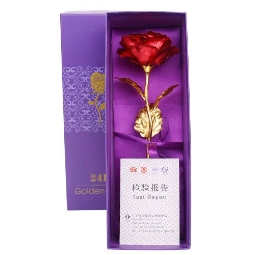 24K Gold-Plated Rose in Gift Box – Forever Rose Anniversary & Valentine's Gift