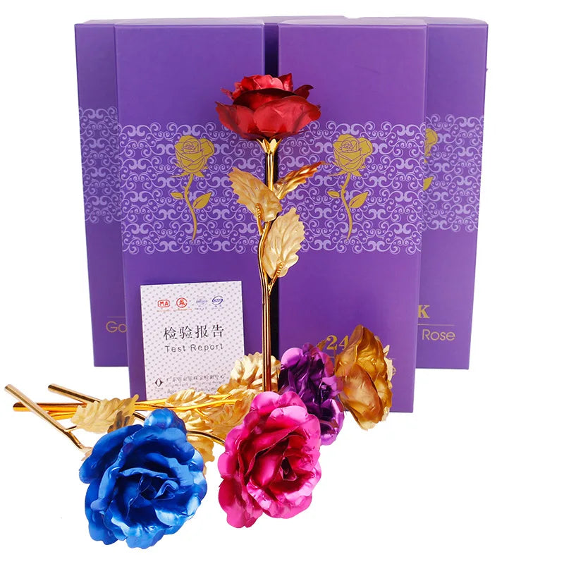24K Gold-Plated Rose in Gift Box – Forever Rose Anniversary & Valentine's Gift