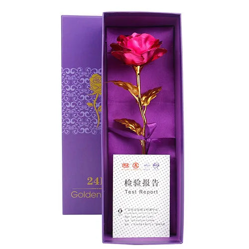 24K Gold-Plated Rose in Gift Box – Forever Rose Anniversary & Valentine's Gift