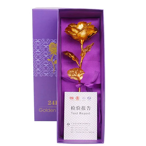 24K Gold-Plated Rose in Gift Box – Forever Rose Anniversary & Valentine's Gift