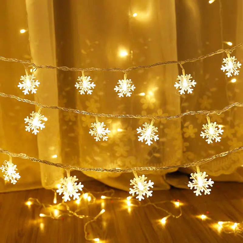 Snowflake Fairy Lights – USB or Battery Christmas String Lights (1.5 m, 3 m or 6 m)