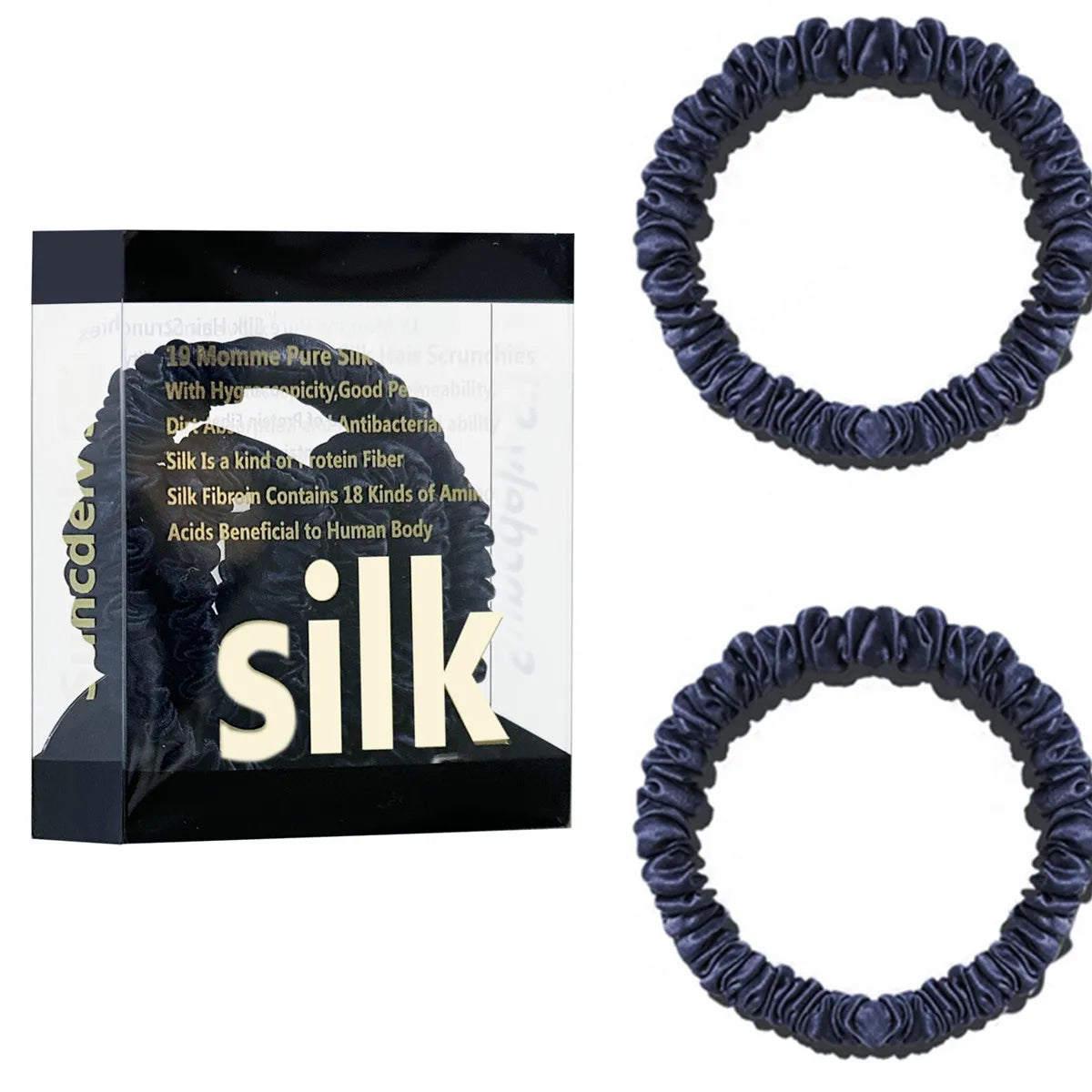 Mulberry Silk Scrunchie Gift Box – 2 Pack Real Silk Hair Ties
