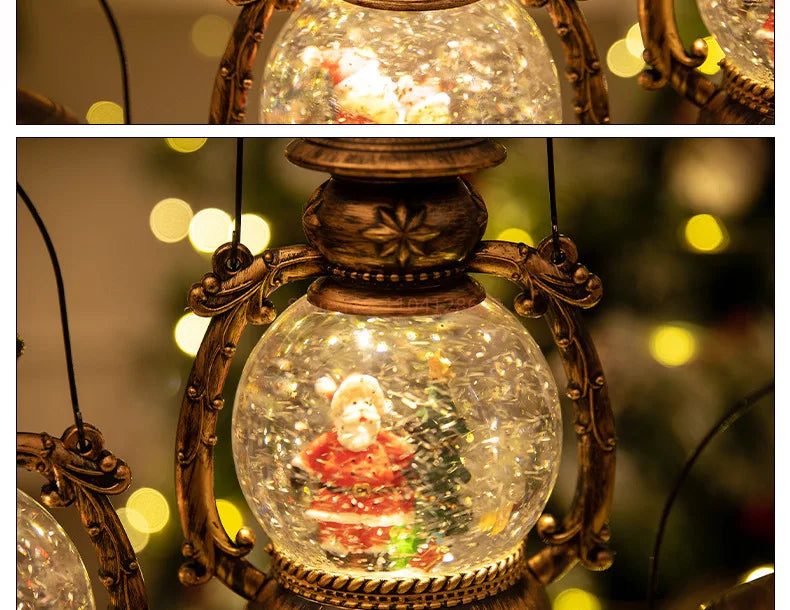 Christmas Snow Globe Lantern Music Box – Light-Up Musical Christmas Lantern, Festive Gift