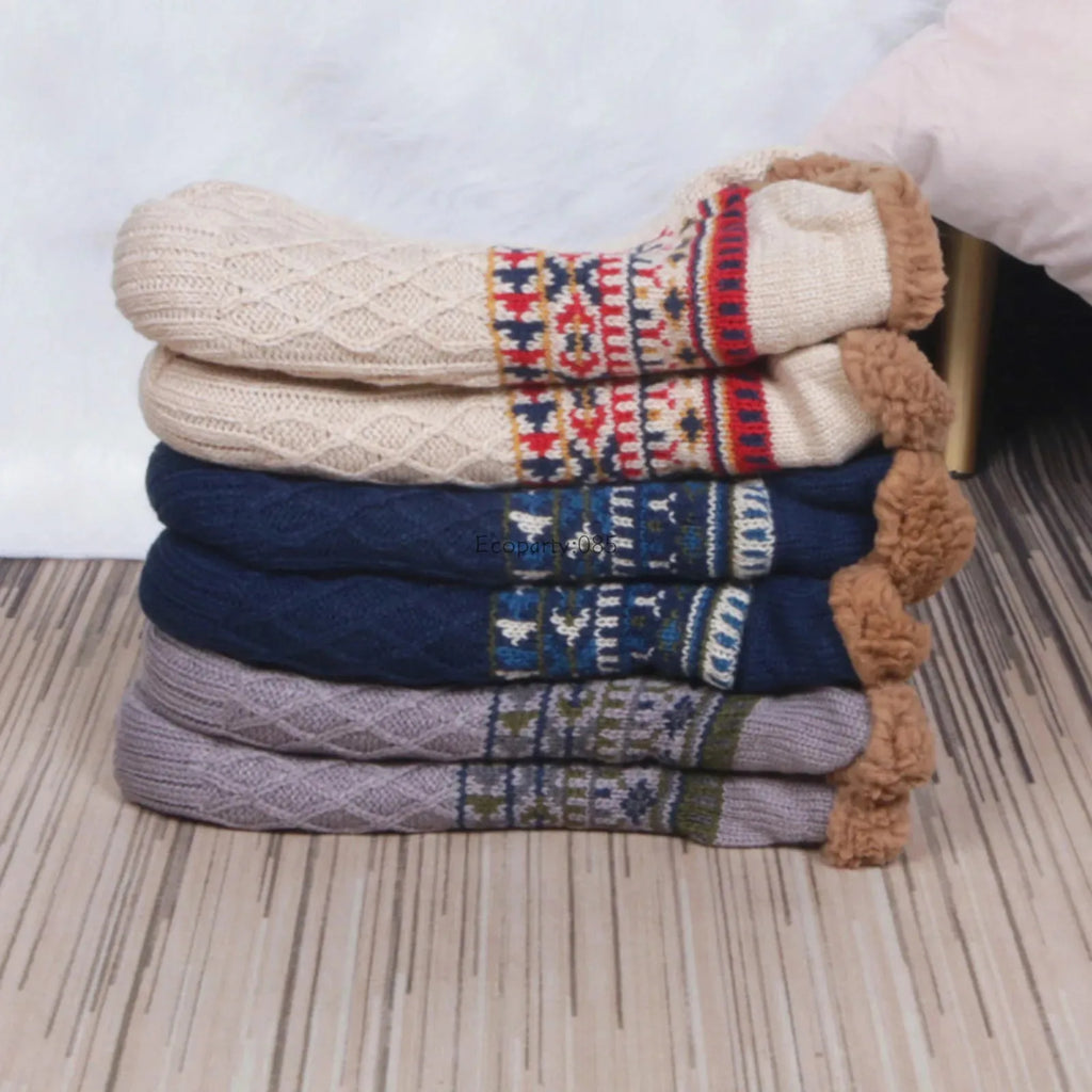 Fluffy Non-Slip Floor Socks – Warm Velvet Slipper Socks