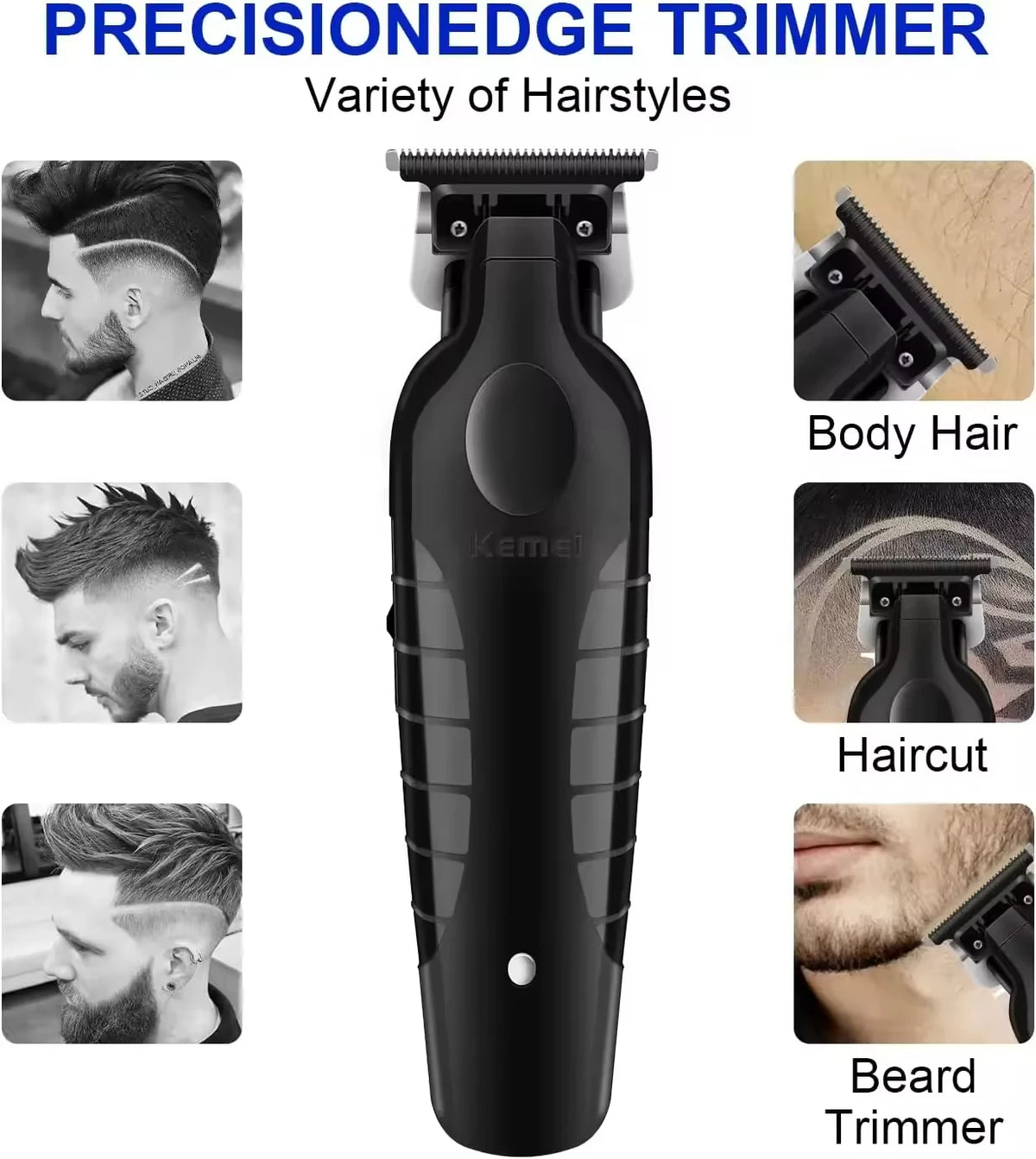 Kemei Cordless Hair Clippers – USB Rechargeable Trimmer for Men