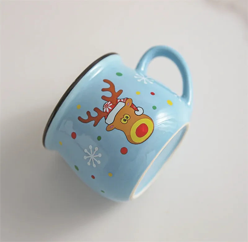 Mini Christmas Mug 150 ml – Cute Santa, Snowman & Reindeer Ceramic Cup