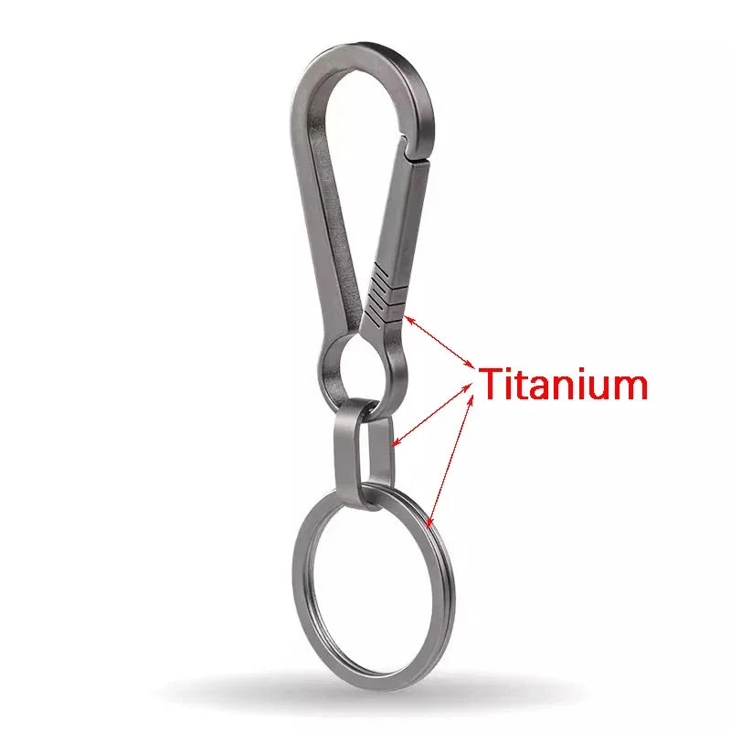Titanium Carabiner Keyring with Bottle Opener – Quick-Release Key Clip
