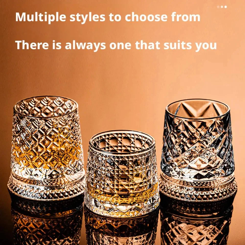 Spinning whisky glass designs
