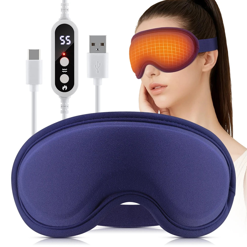 Heated Eye Massager – Steam Eye Mask with Vibration & 5 Heat Levels