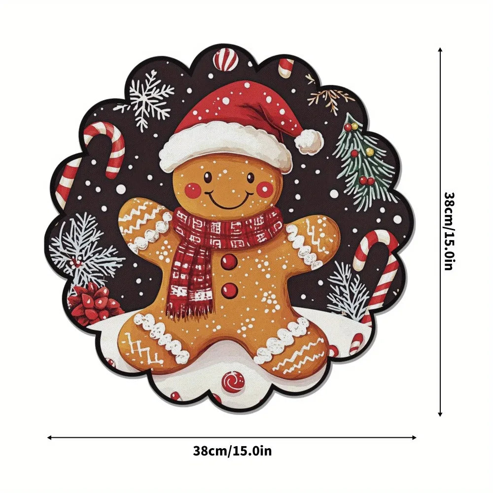 Christmas Placemats Set of 4 – Non-Slip, Heat-Resistant Round Table Mats