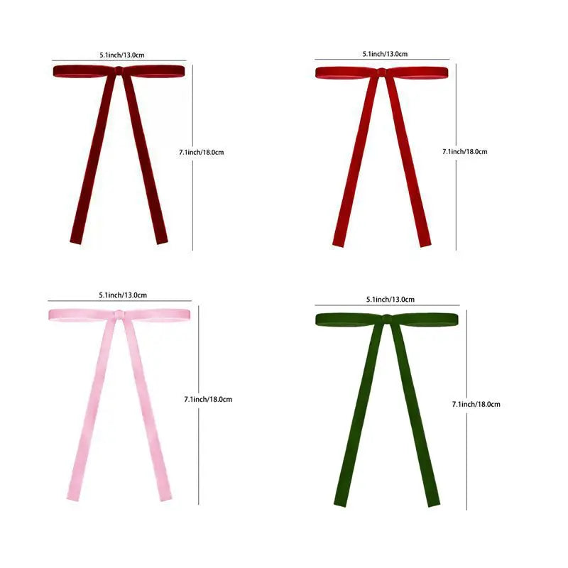 Velvet Ribbon Bows 18 cm – Vintage Christmas Tree Bows (10 or 20 Pack)