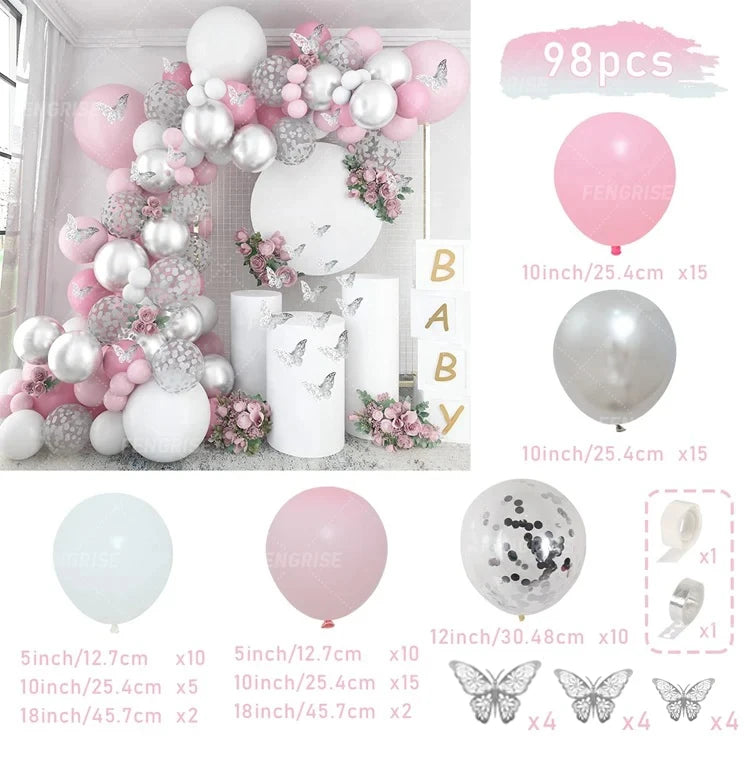 Balloon Garland Arch Kit – Pastel, Pink & Gold Party Balloon Arch for Birthdays & Baby Showers (9 Styles)
