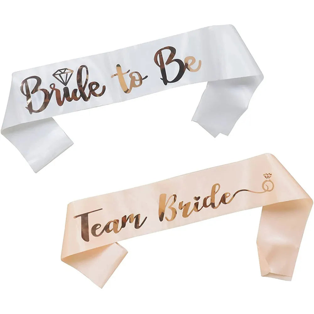 Team Bride Sash Set – Rose Gold Bride to Be & Bridal Party Sashes