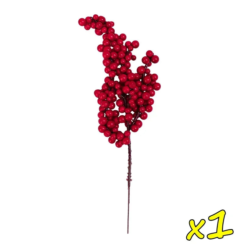 Red Holly Berry Stems – Artificial Christmas Berry Picks (1 to 50 Branches)