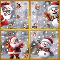 Christmas Window Clings – Reusable Gingerbread, Snowman & Santa Static Stickers