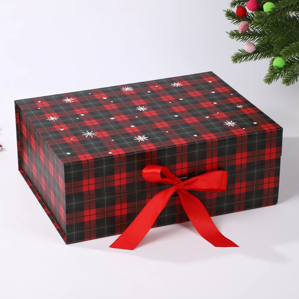 Luxury Christmas Gift Box with Magnetic Lid & Ribbon Bow – Large Festive Presentation Box