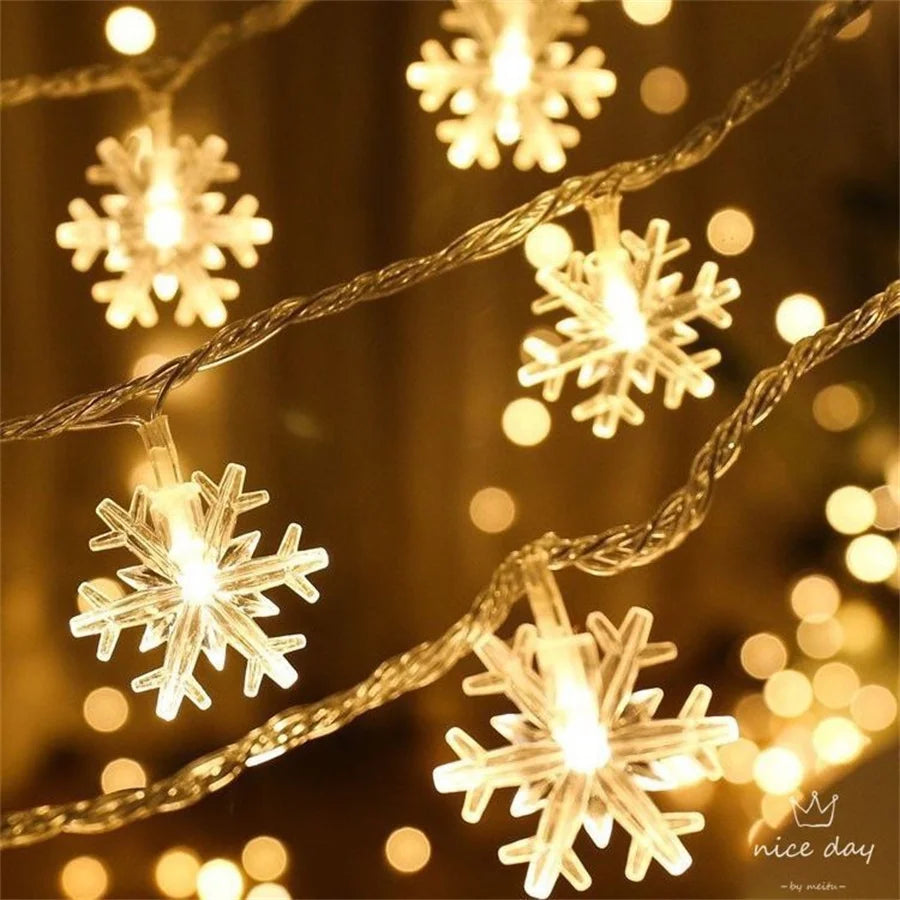 Snowflake Fairy Lights – USB or Battery Christmas String Lights (1.5 m, 3 m or 6 m)
