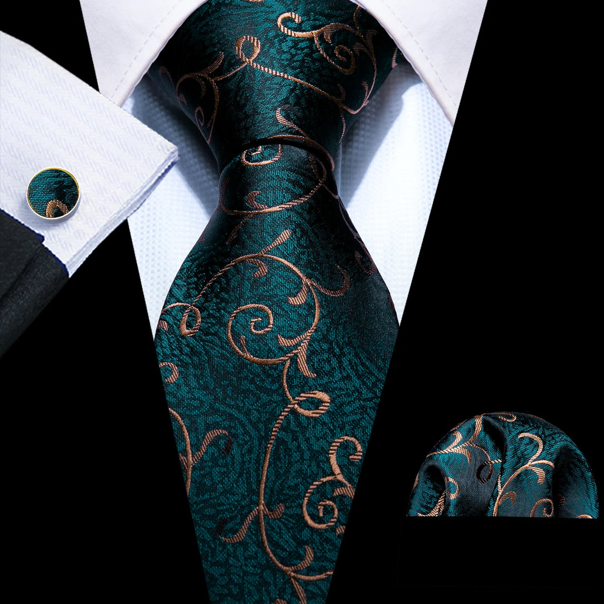Men's Tie, Pocket Square & Cufflinks Gift Set – Jacquard
