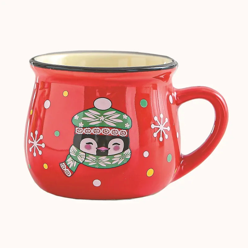 Mini Christmas Mug 150 ml – Cute Santa, Snowman & Reindeer Ceramic Cup
