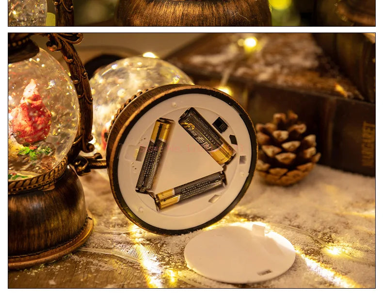 Christmas Snow Globe Lantern Music Box – Light-Up Musical Christmas Lantern, Festive Gift