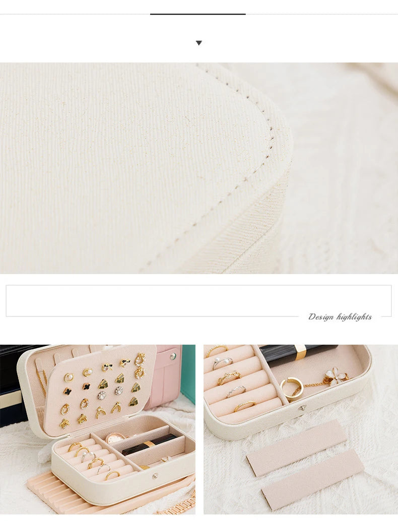Travel Jewellery Case – Compact Faux Leather Jewellery Organiser