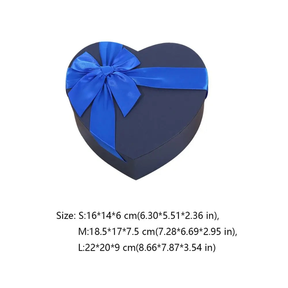 Heart-Shaped Gift Box with Bow & Lid – Red Valentine's & Anniversary Presentation Box