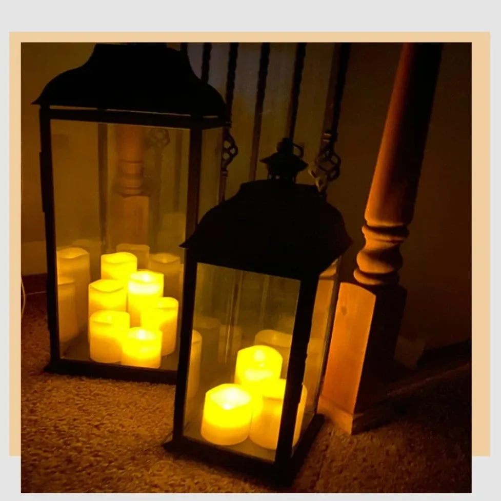Flameless LED Tealights – 24 or 50 Pack Flickering Battery Tea Lights for Tables, Weddings & Christmas