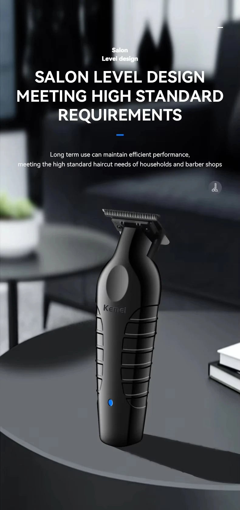 Kemei Cordless Hair Clippers – USB Rechargeable Trimmer for Men