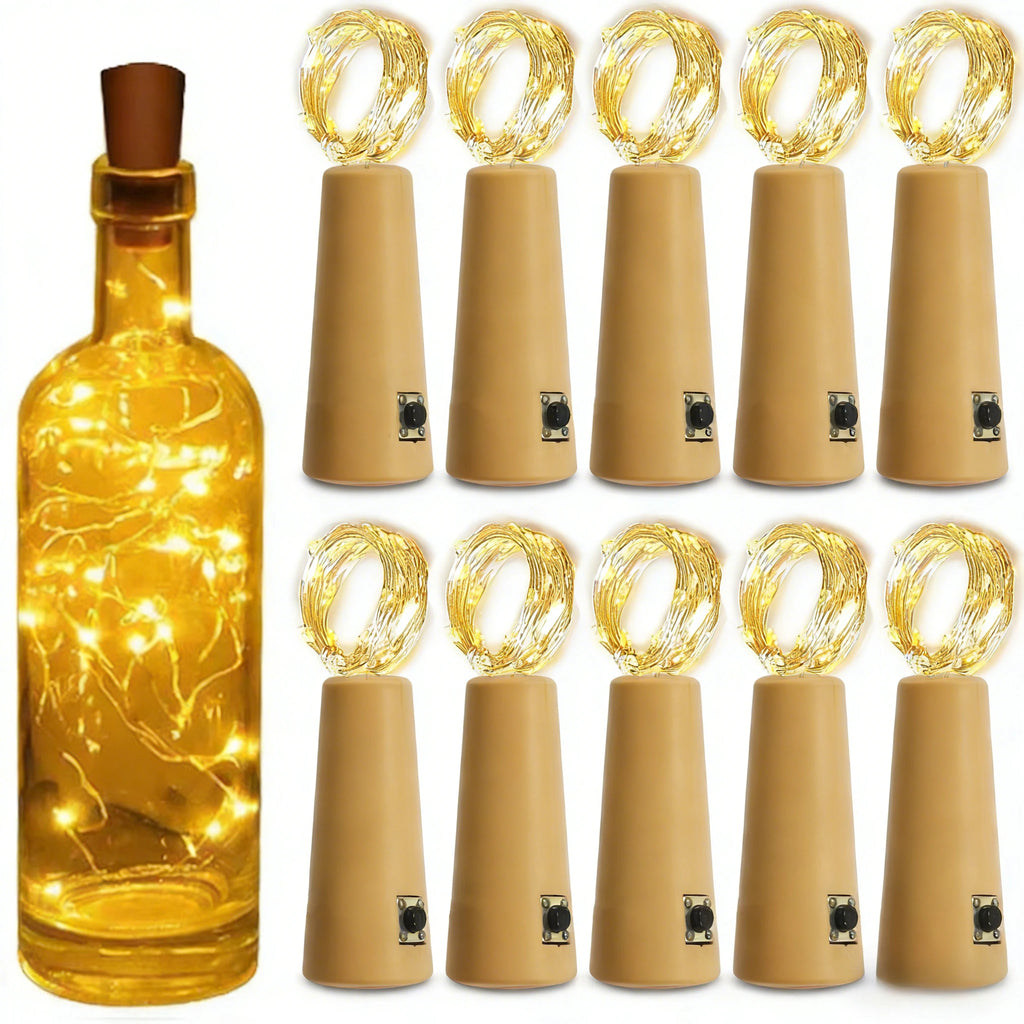 Wine Bottle Cork Lights – 10 Pack Battery LED Fairy Lights for Bottles & Jars