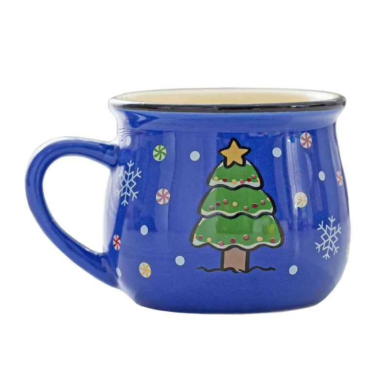 Mini Christmas Mug 150 ml – Cute Santa, Snowman & Reindeer Ceramic Cup