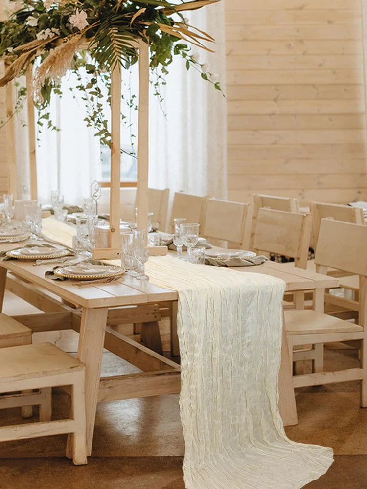 Cheesecloth Table Runner – Semi-Sheer Gauze Runner for Christmas & Weddings