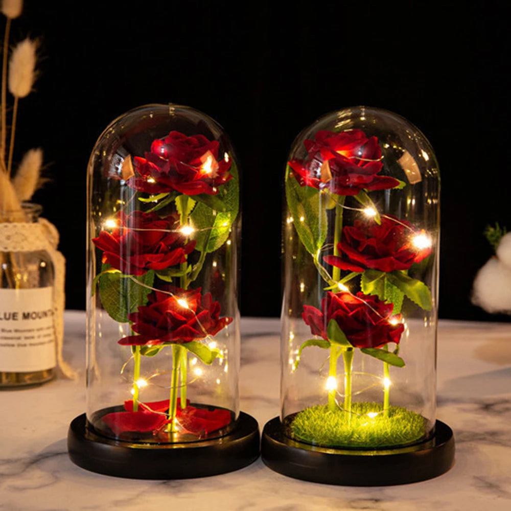 Galaxy Rose with LED Lights – Three Light-Up Forever Roses Gift