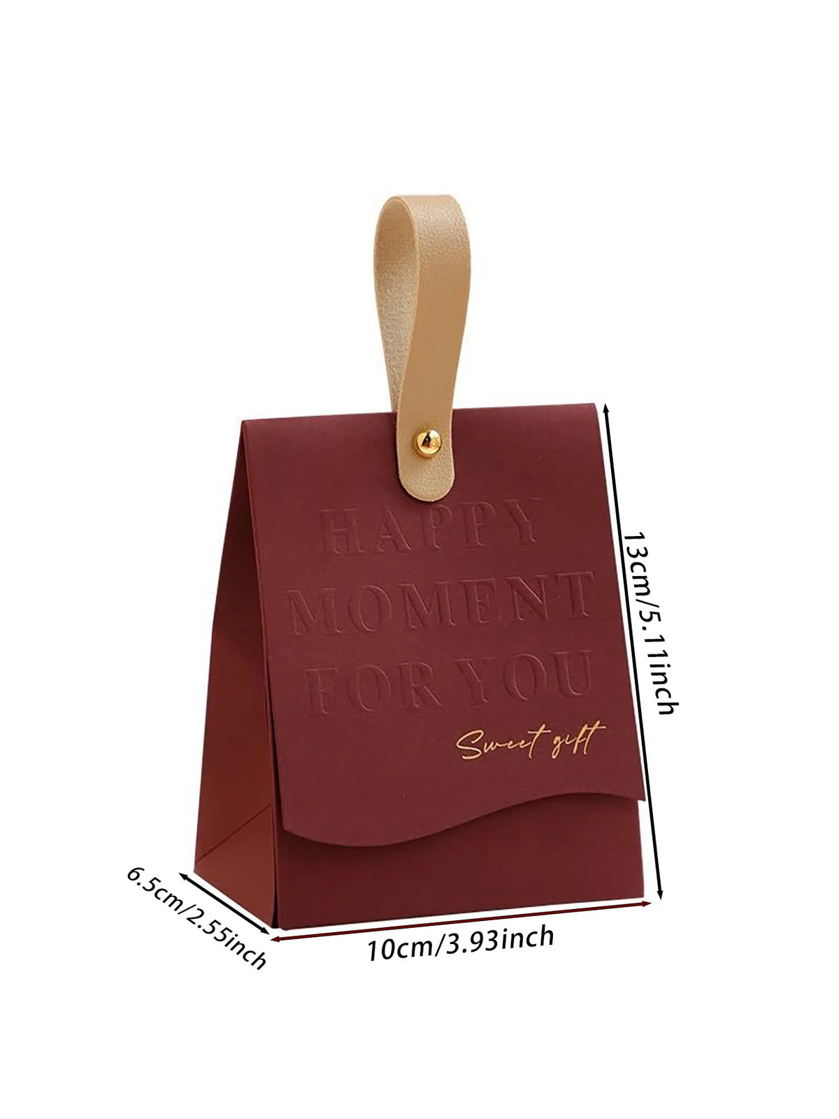 PU Leather Favour Boxes with Handle – 10 Pack Reusable Wedding & Party Gift Boxes