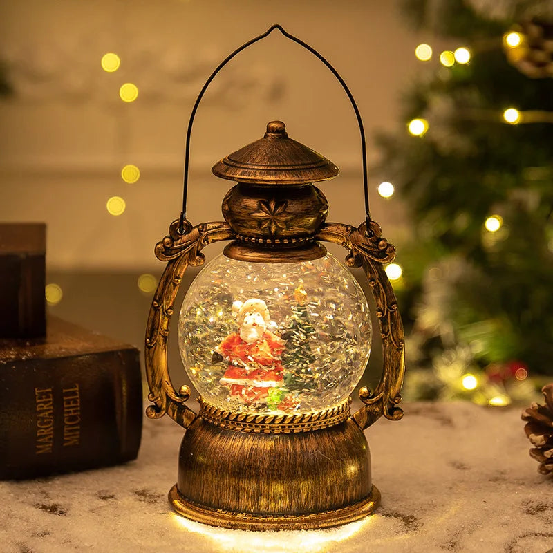 Christmas Snow Globe Lantern Music Box – Light-Up Musical Christmas Lantern, Festive Gift