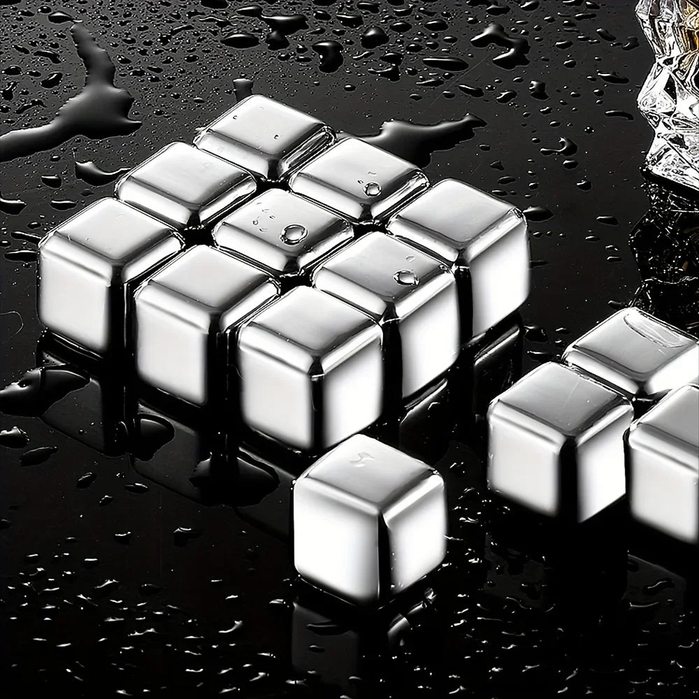 Whisky Chilling Stones Gift Set – Stainless Steel Ice Cubes in Gift Box