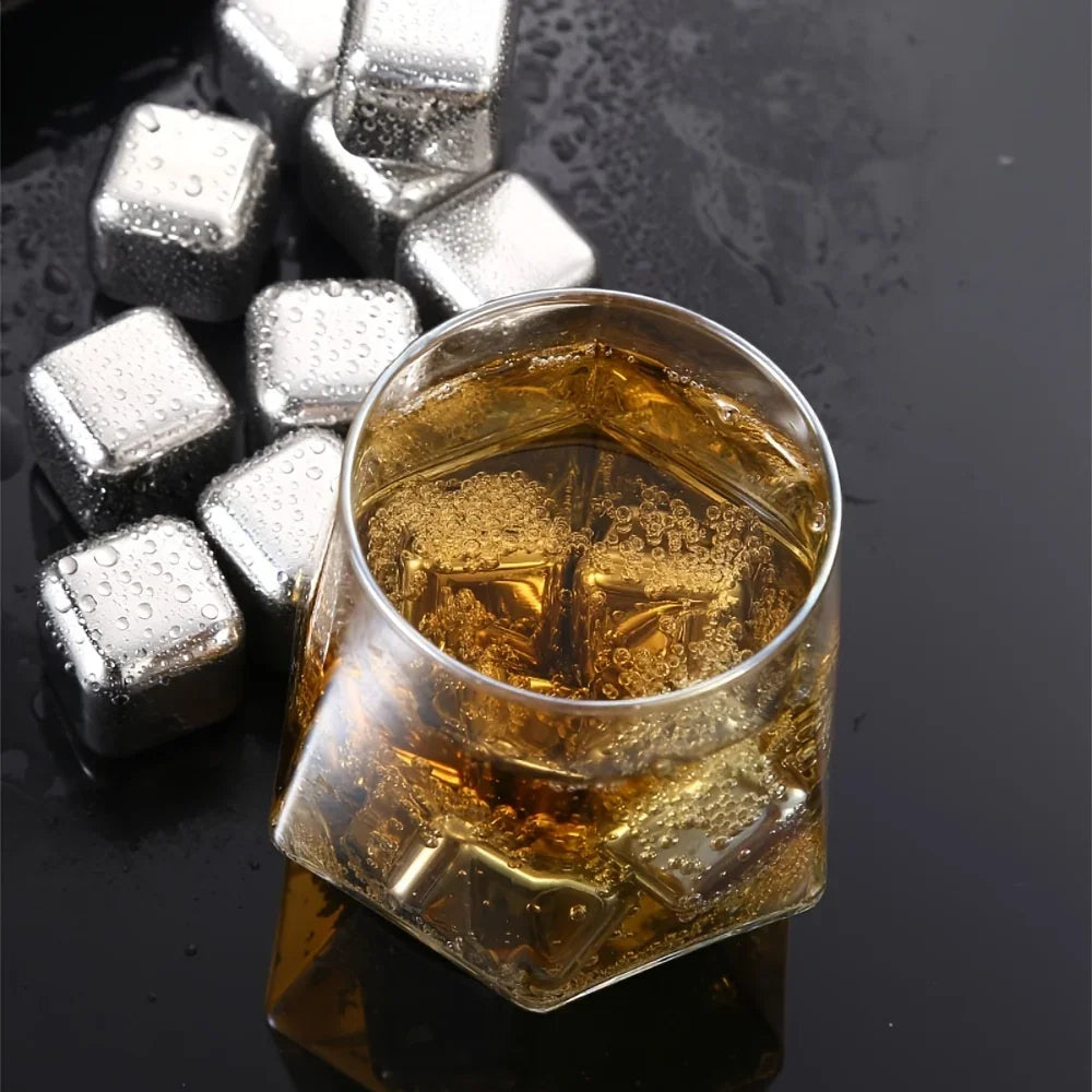 Whisky Chilling Stones Gift Set – Stainless Steel Ice Cubes in Gift Box