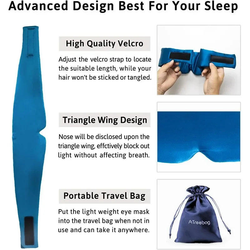 100% Mulberry Silk Sleep Mask – Soft Padded Eye Mask