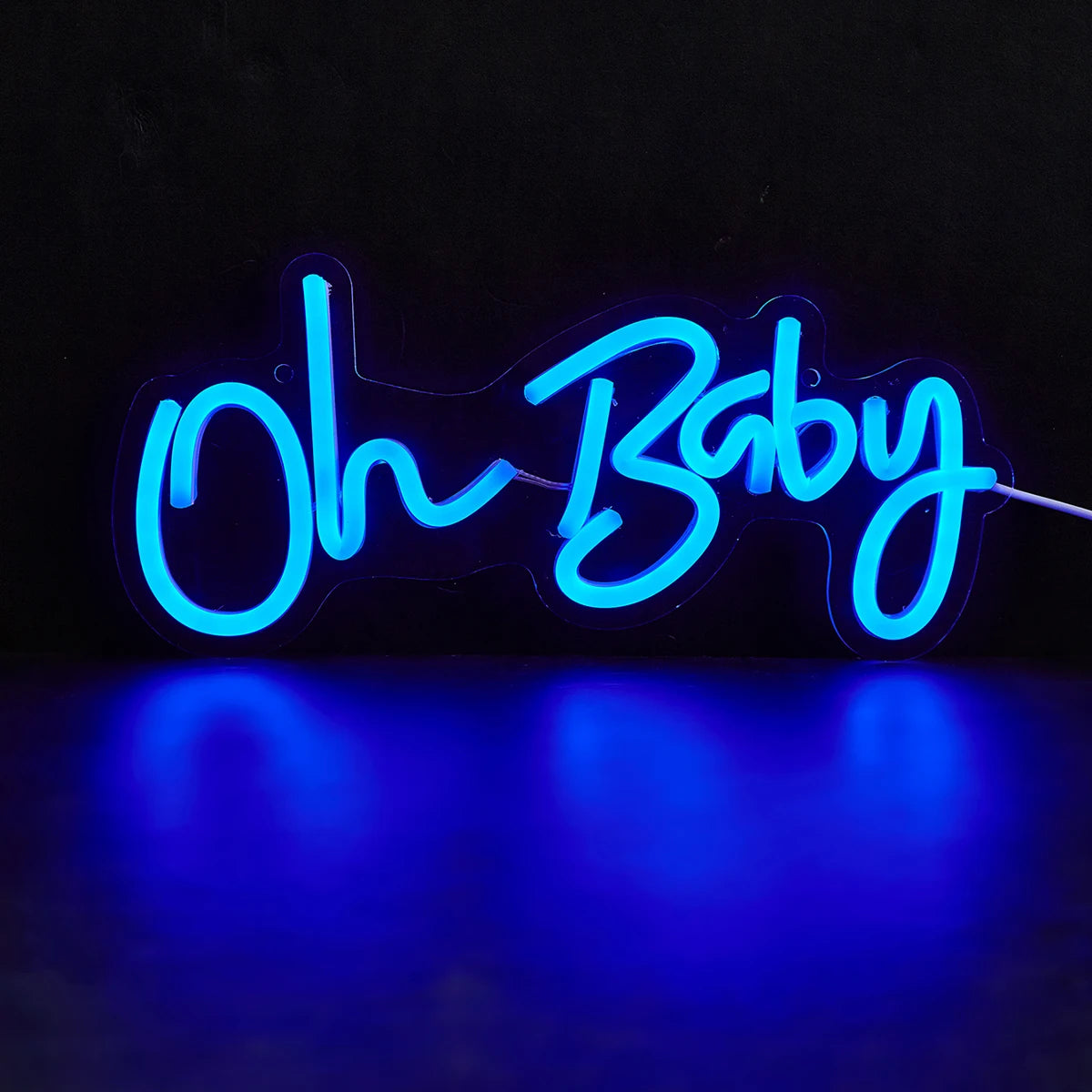 'Oh Baby' LED Neon Sign – Baby Shower & Gender Reveal Backdrop Light, USB Powered
