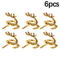 Reindeer Napkin Rings – Gold or Silver Christmas Napkin Holders (1, 6 or 12)