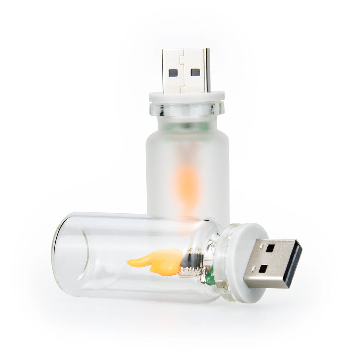 USB LED Flame Candle Light – Flickering Glass Candle Night Light