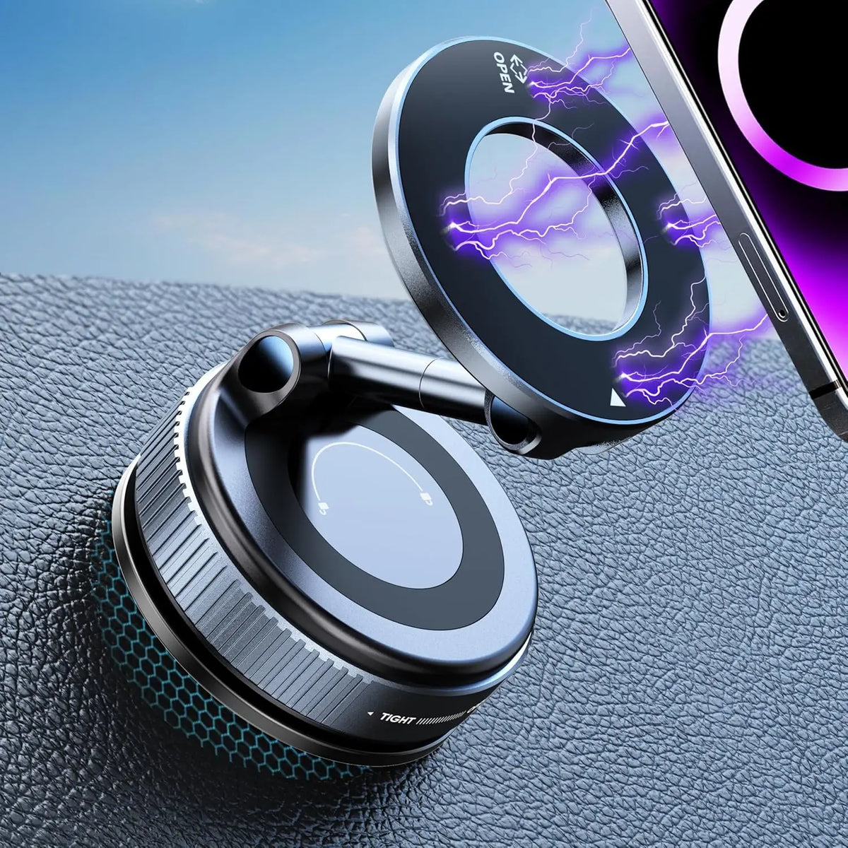Magnetic Car Phone Holder – Suction Cup 360° Dashboard & Windscreen Mount