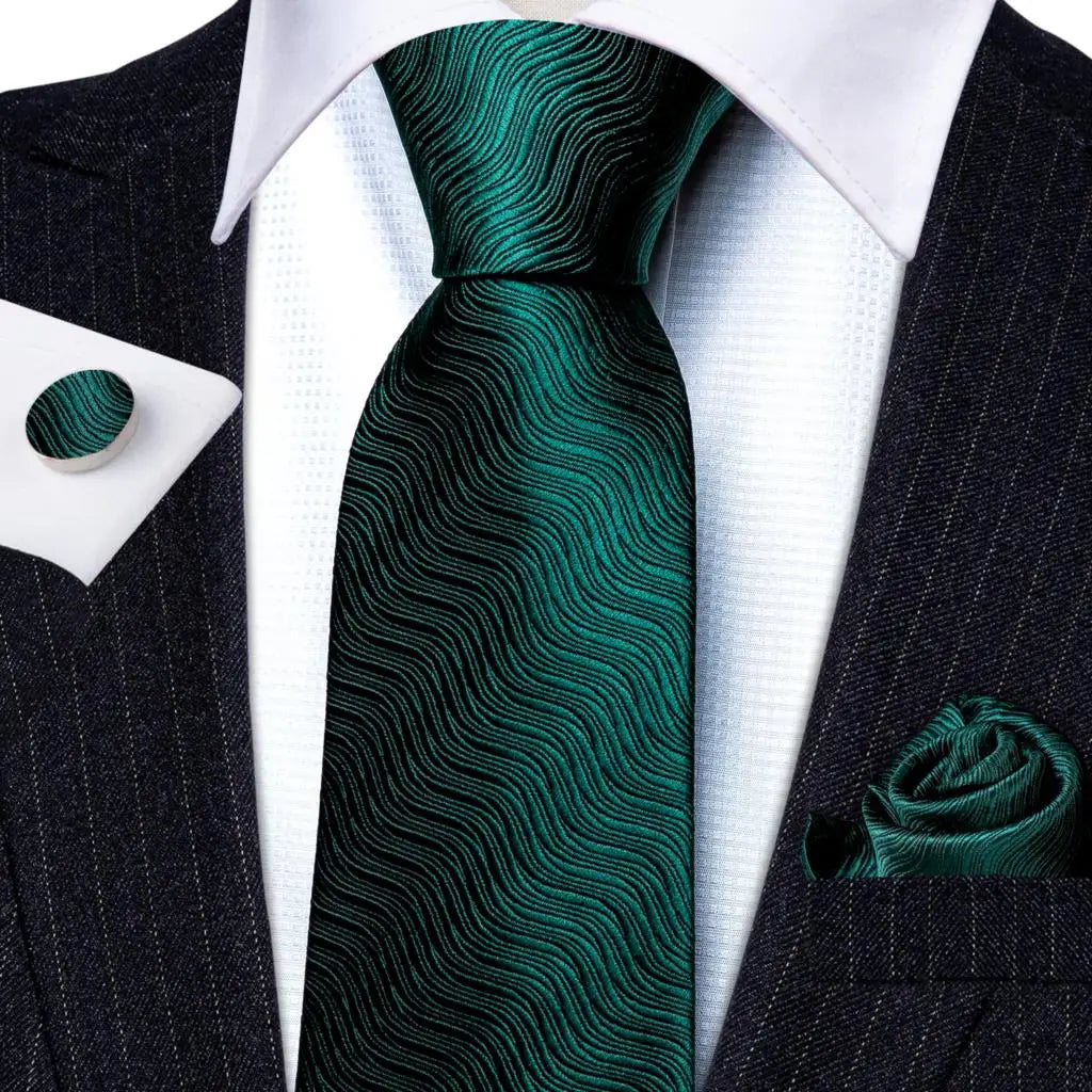 Men's Tie, Pocket Square & Cufflinks Gift Set – Jacquard