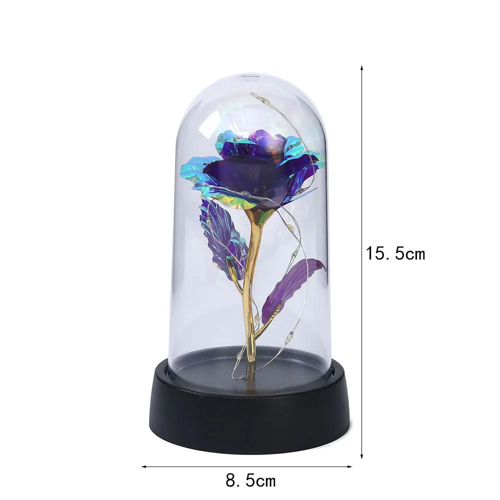 LED Galaxy Rose in Glass Dome – Light-Up Eternal Rose Gift