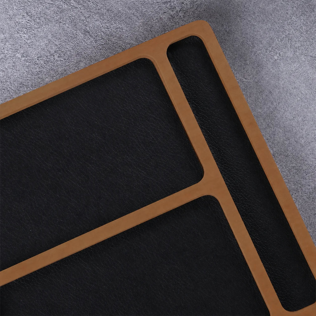 Solid Wood Desk Tray with Dividers – Phone, Keys & Earbuds Organiser
