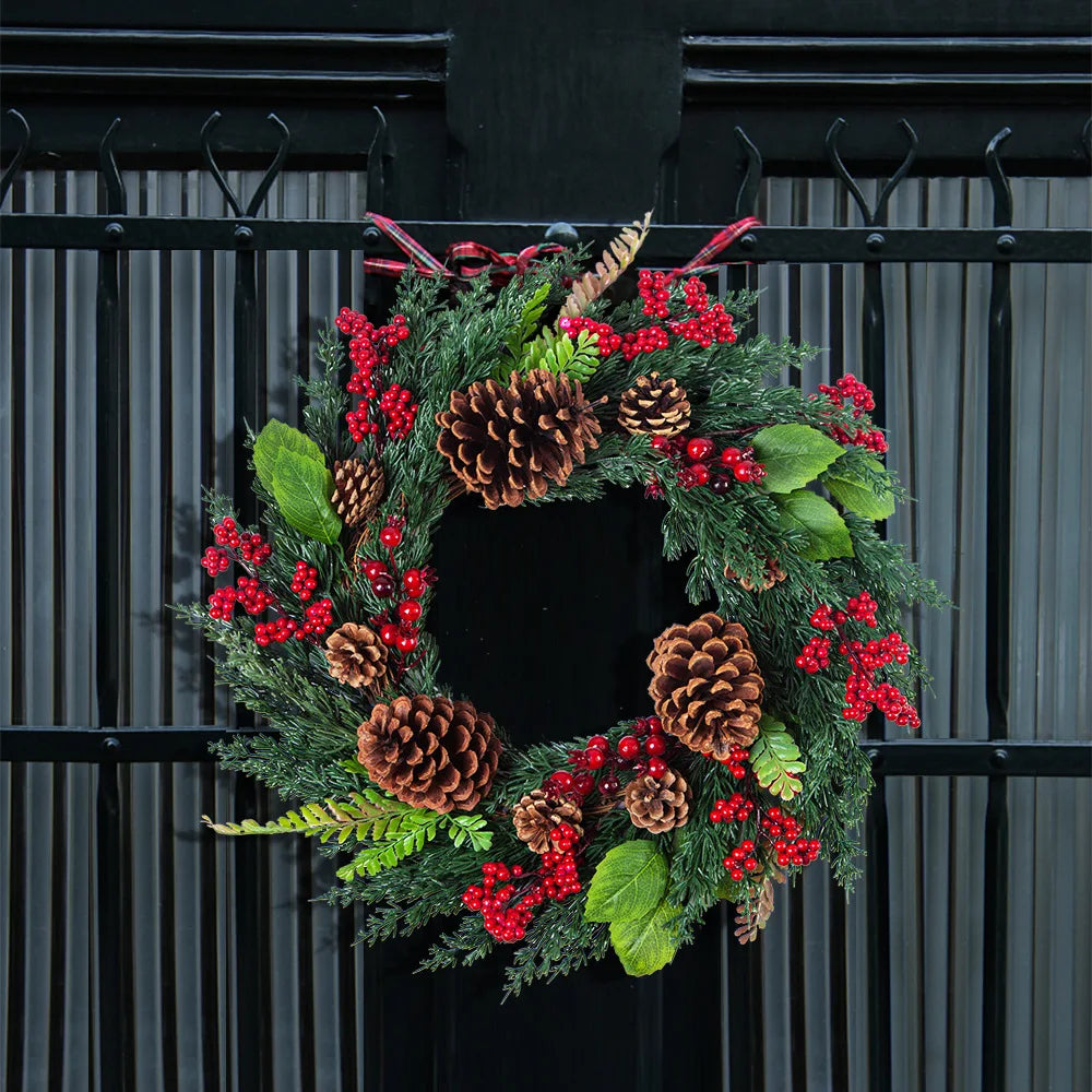 Christmas wreath on a front door