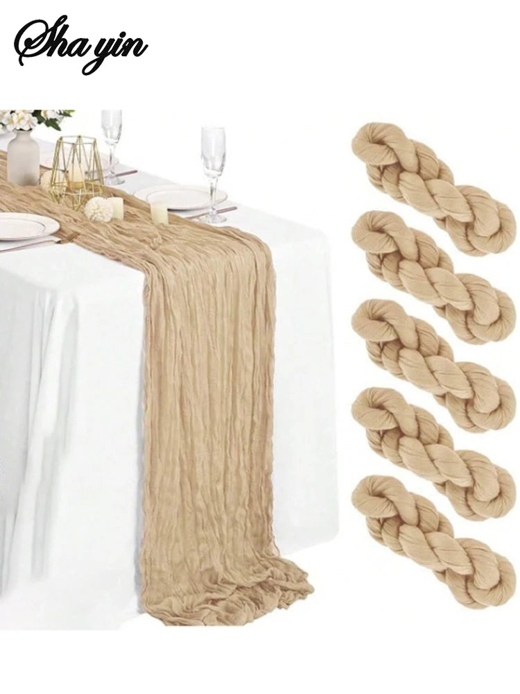 Cheesecloth Table Runner – Semi-Sheer Gauze Runner for Christmas & Weddings