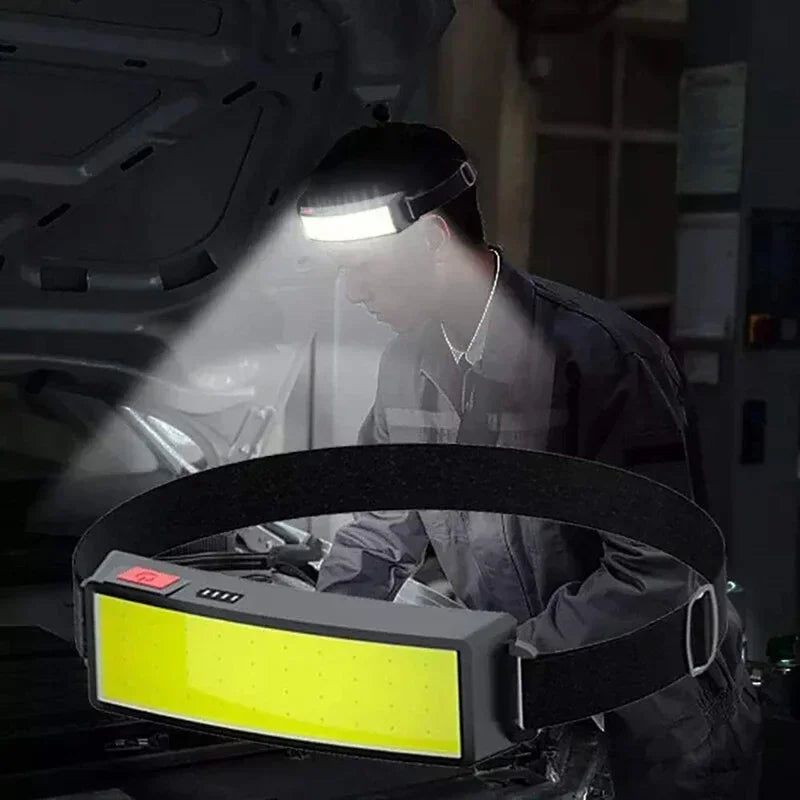 Rechargeable COB Headlamp – USB-C Head Torch for Camping & DIY