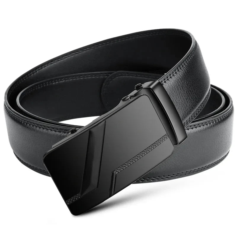 Men's Black Automatic Buckle Belt – 110, 120 or 130cm